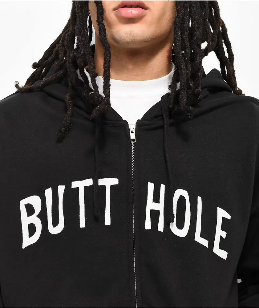 Porous Walker Butthole Black Zip Hoodie