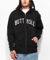 Porous Walker Butthole Black Zip Hoodie