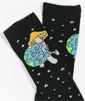 Porous Walker Earthlings Black Crew Socks