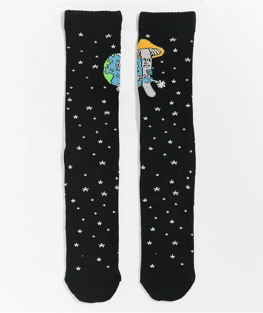 Porous Walker Earthlings Black Crew Socks