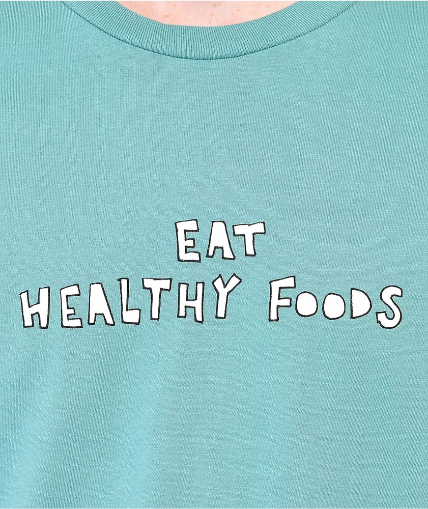 Porous Walker Eat Healthy Foods Teal T-Shirt