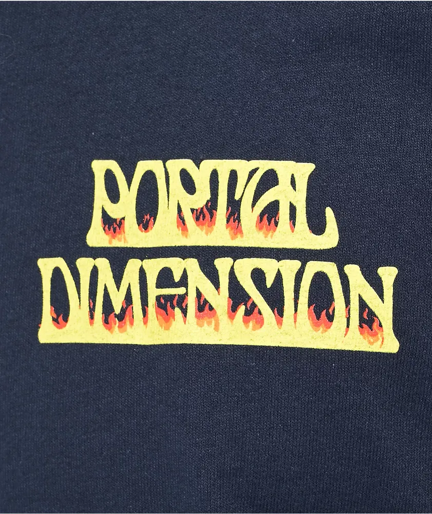 Portal Dimension Hell Portal Navy Long Sleeve T-Shirt