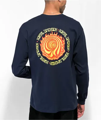 Portal Dimension Hell Portal Navy Long Sleeve T-Shirt