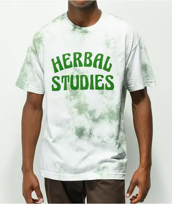Pot Meets Pop Herbal Studies Green Tie Dye T-Shirt