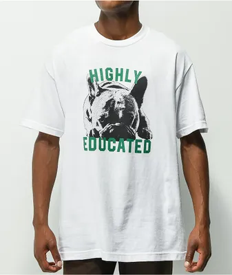 Pot Meets Pop Highly Educated White T-Shirt