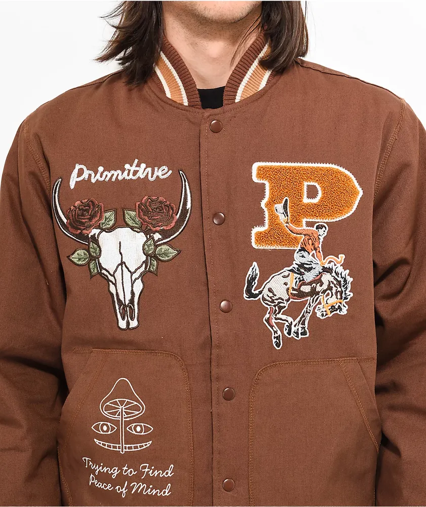 Primitive Badlands Brown Varsity Jacket