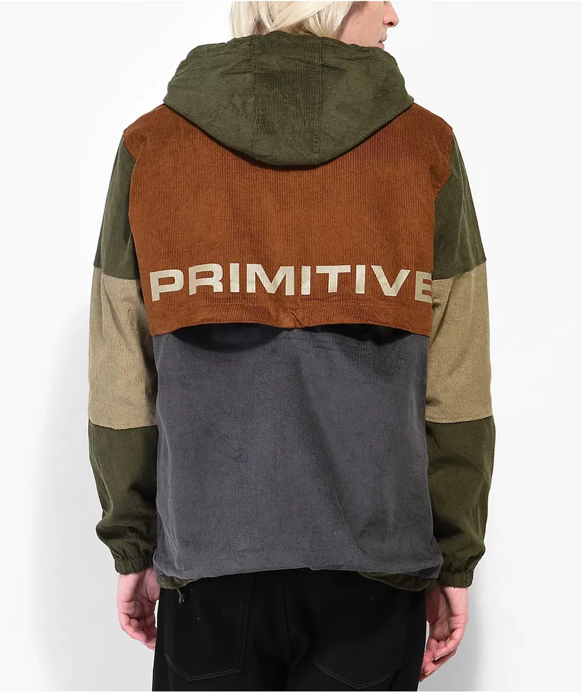 Primitive Blocked Corduroy Brown Anorak Jacket