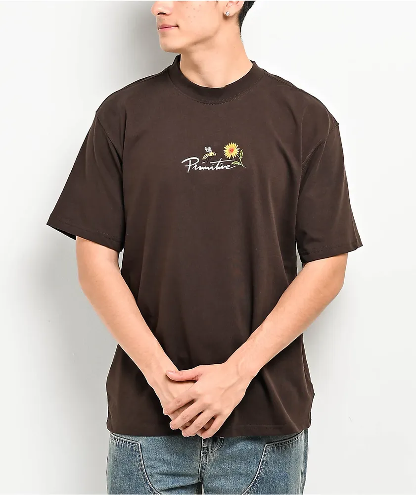 Primitive Blossom Brown Heavyweight T-Shirt