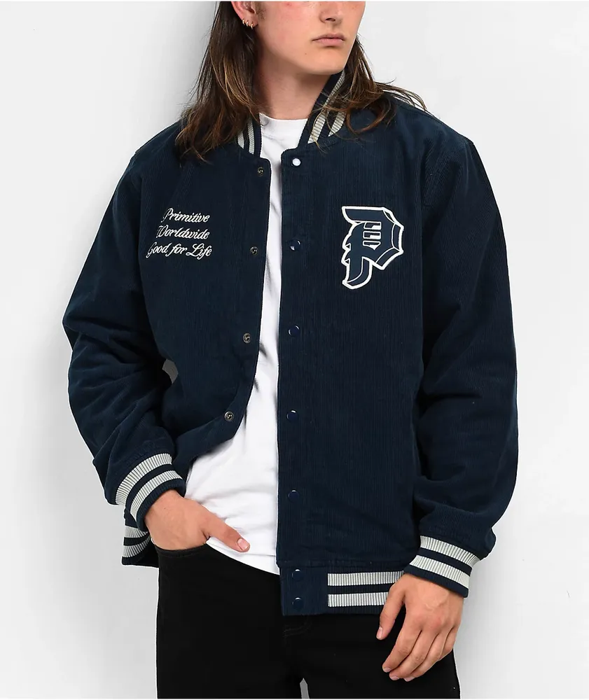 Primitive Bradford Blue Corduroy Varsity Jacket