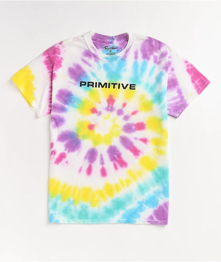 Primitive Ceremony Blue, Purple & Yellow Tie Dye T-Shirt