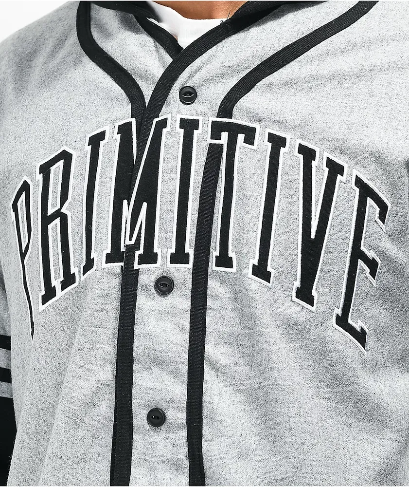Primitive Collegiate 2Fer Grey & Black Hooded Shirt