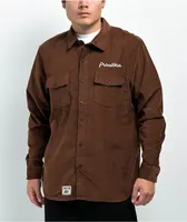 Primitive De Soto Brown Corduroy Long Sleeve Button Up Shirt