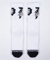 Primitive Dirty P Cherry Blossom White Crew Socks