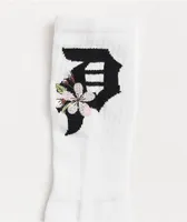 Primitive Dirty P Cherry Blossom White Crew Socks