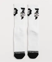 Primitive Dirty P Cherry Blossom White Crew Socks