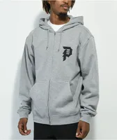 Primitive Dirty P Grey Zip Hoodie