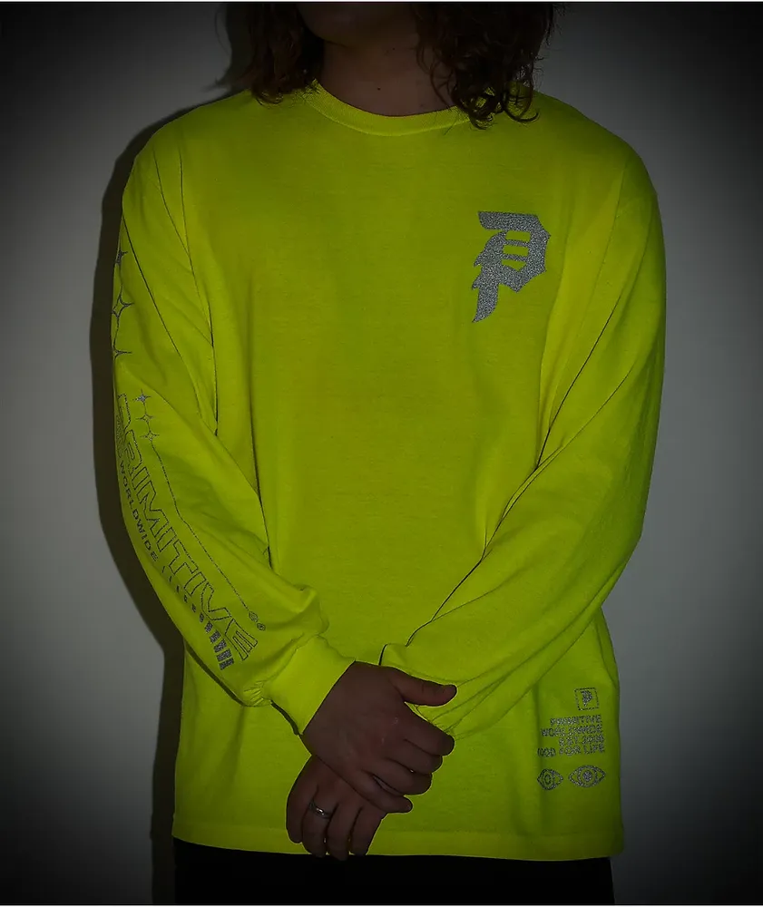 Primitive Dirty P High Visibility Neon Yellow Long Sleeve T-Shirt