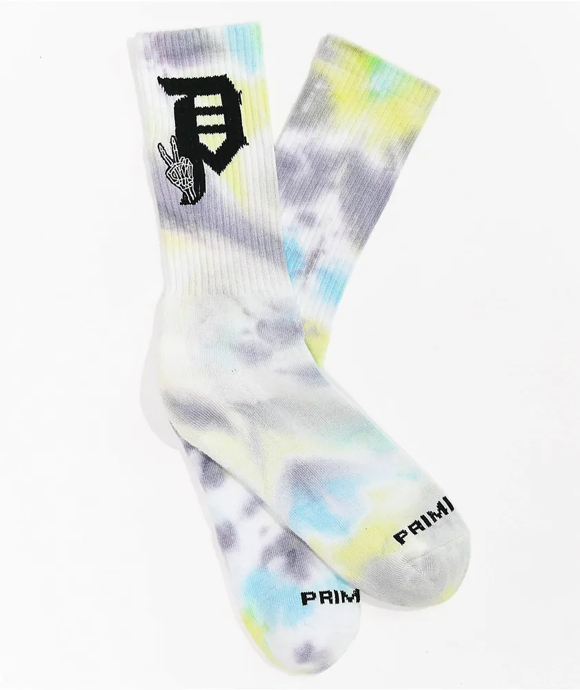 Zine Grey Tie Dye Crew Socks