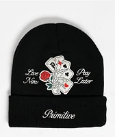 Primitive Double Up Black Beanie