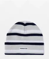 Primitive Euro Grey, White & Black Stripe Beanie