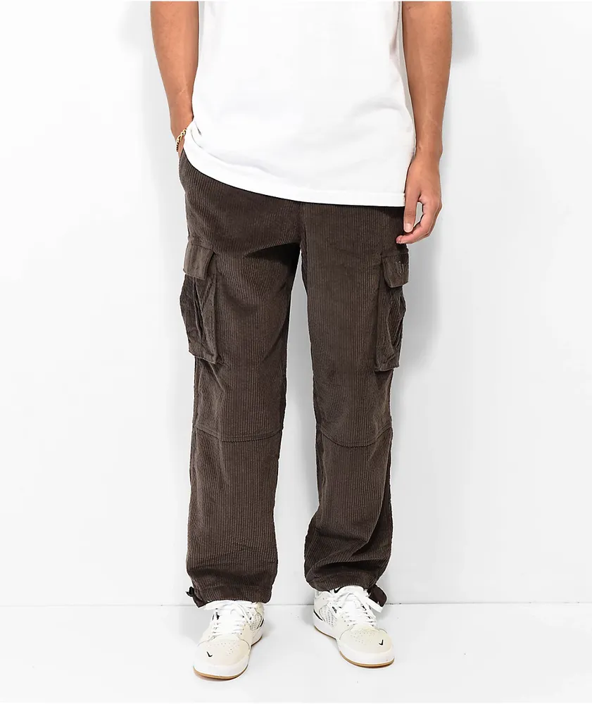 Regular Fit Corduroy Cargo Pants - Gray - Men