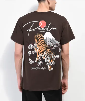 Primitive Ginza Cat Brown T-Shirt