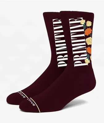 Primitive Layne Burgundy Crew Socks