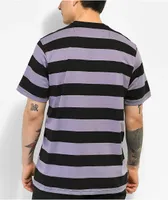 Primitive Lotus Black & Purple Stripe T-Shirt