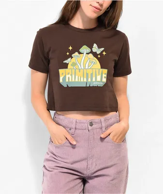 Primitive Melt Brown Crop T-Shirt
