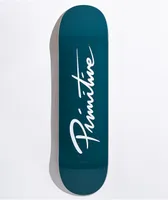 Primitive Nuevo Script Teal 8.25" Skateboard Deck