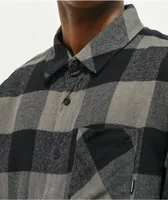 Primitive Pack Shadow Black & Grey Plaid Flannel Shirt