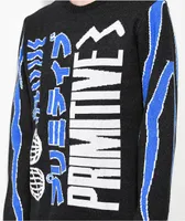 Primitive Peak Black & Blue Knit Sweater