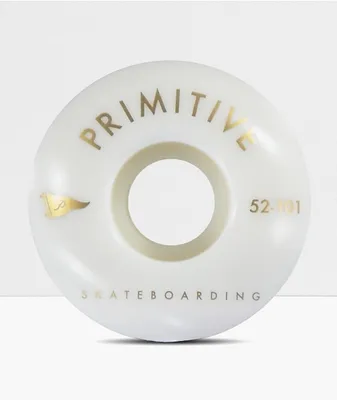 Primitive Pennant Arch 52mm 101a White & Gold Skateboard Wheels