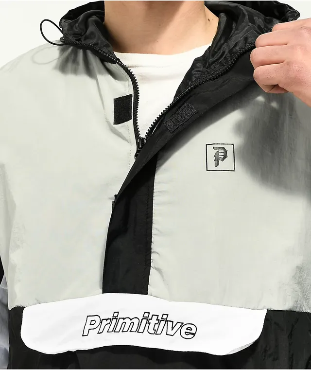 Members Only Originals White & Black Anorak Jacket