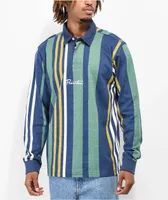 Primitive Sammy Long Sleeve Blue & Green Rugby Shirt