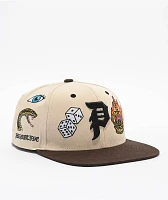 Primitive Signs Cream & Brown Snapback Hat