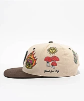 Primitive Signs Cream & Brown Snapback Hat