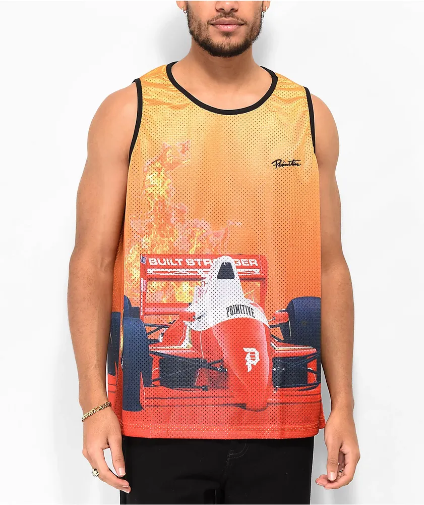 Primitive Speed Orange Mesh Tank Top