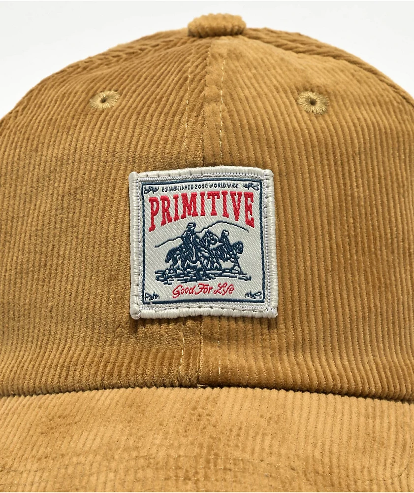 Primitive Wrangler Beige Corduroy Strapback Hat