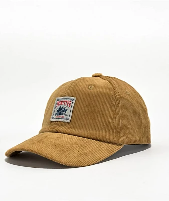 Primitive Wrangler Beige Corduroy Strapback Hat