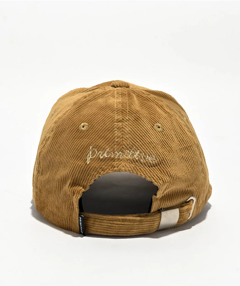 Primitive Wrangler Tan Corduroy Strapback Hat