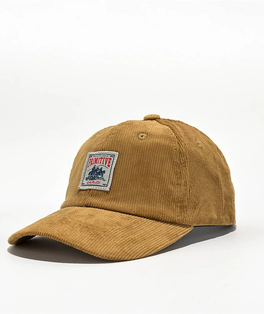 Primitive Wrangler Tan Corduroy Strapback Hat