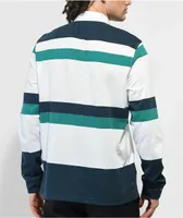 Primitive Zone White & Blue Stripe Rugby Shirt
