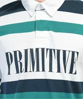 Primitive Zone White & Blue Stripe Rugby Shirt