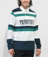 Primitive Zone White & Blue Stripe Rugby Shirt