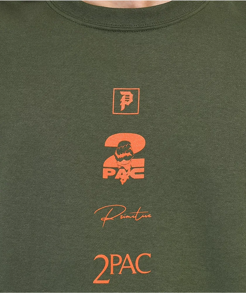 Primitive x 2Pac Voice Army Green T-Shirt