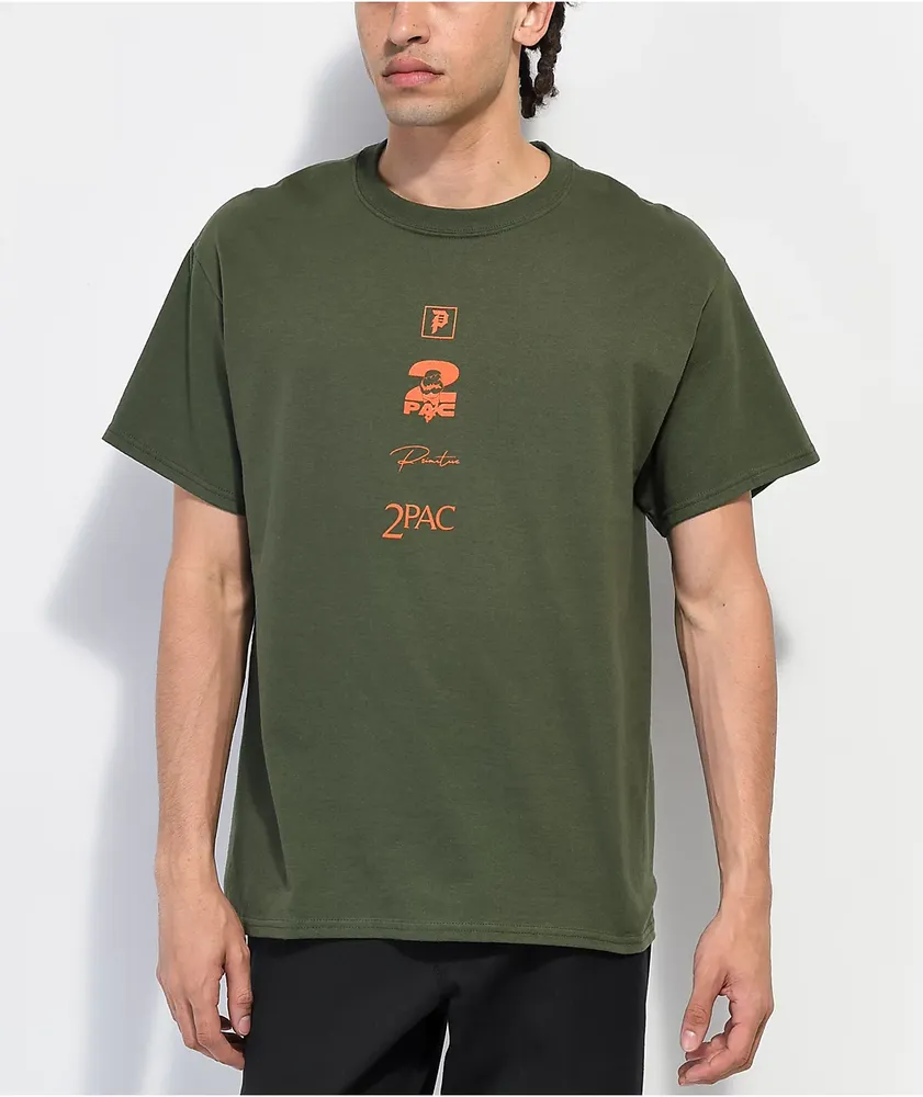 Primitive x 2Pac Voice Army Green T-Shirt