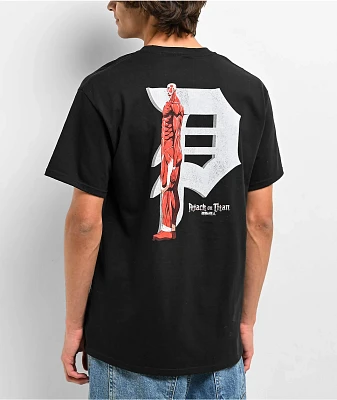 Primitive x Attack On Titan Colossal Dirty P Black T-Shirt