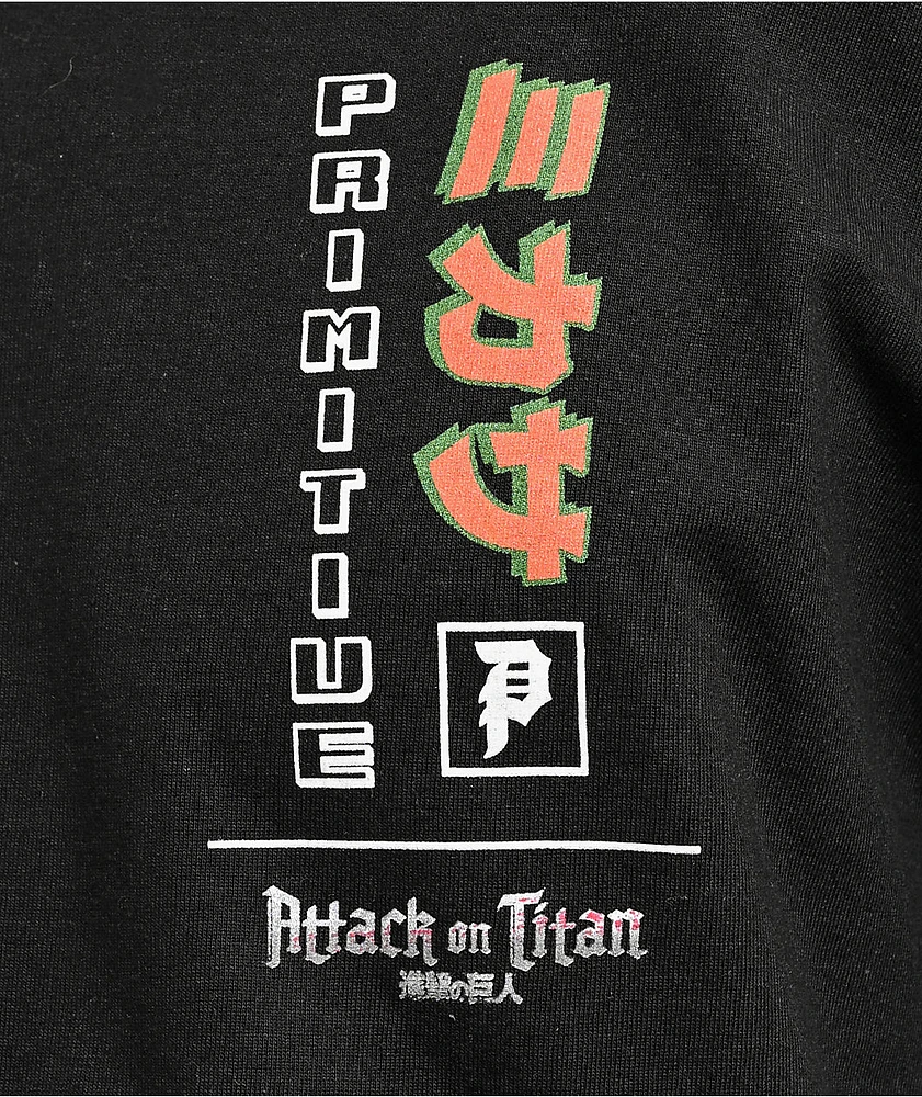 Primitive x Attack On Titan Mikasa Black T-Shirt