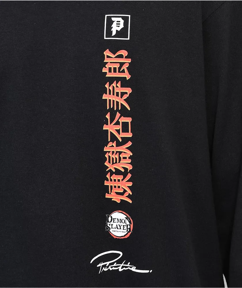 Primitive x Demon Slayer Kyojuro Black Long Sleeve T-Shirt